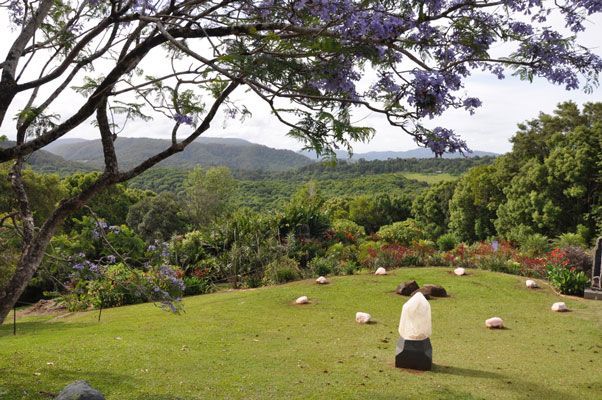 A Lush Green Field With Mountains in the Background — Bangalow Electrical in Mullumbimby, NSW
