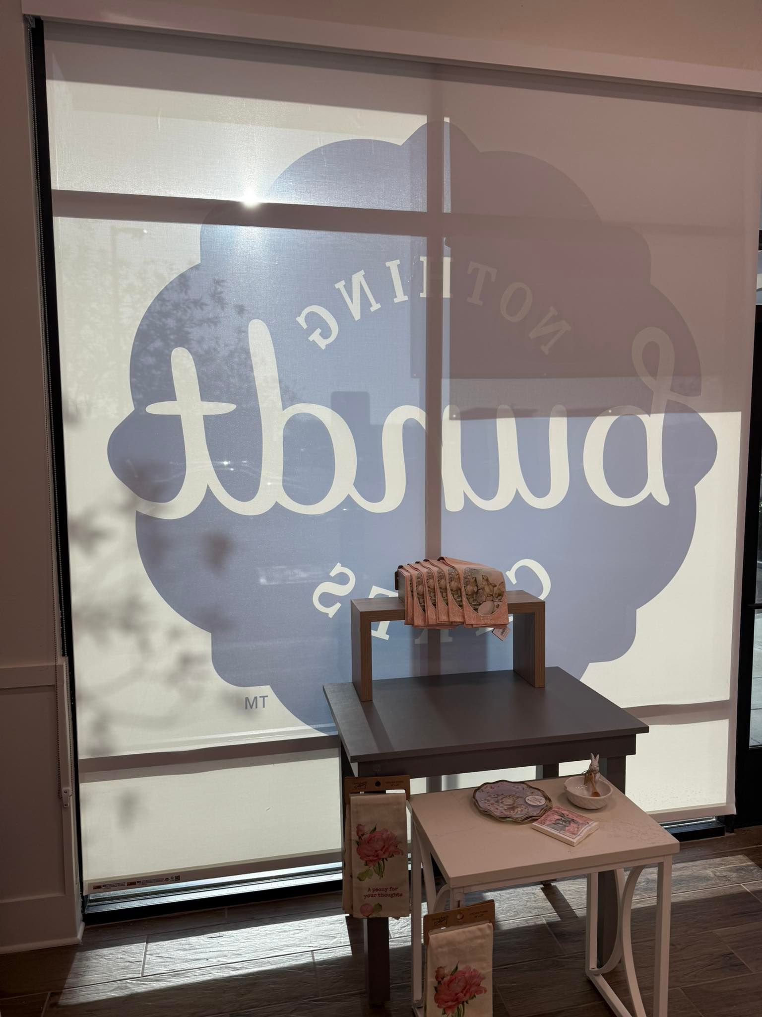 Shop window with logo 