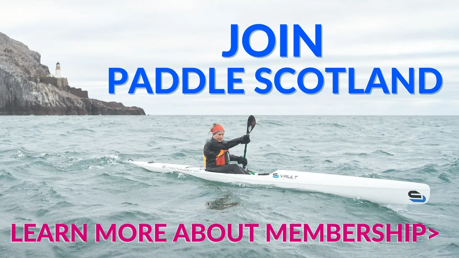 Paddle Scotland | A person is paddling a kayak in the ocean.