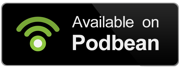 A black button that says `` available on podbean ''