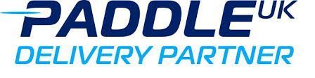 The paddle uk delivery partner logo is blue and white.