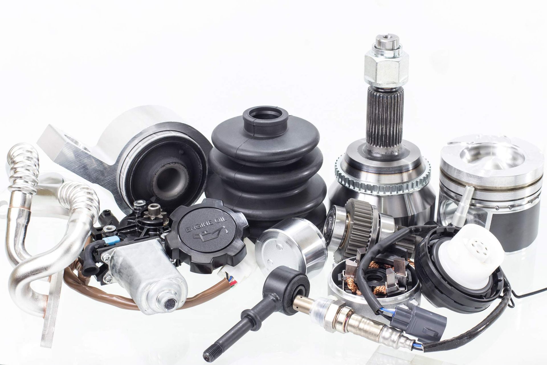 Used truck parts isolated on a white background. Used truck parts isolated on a white background.