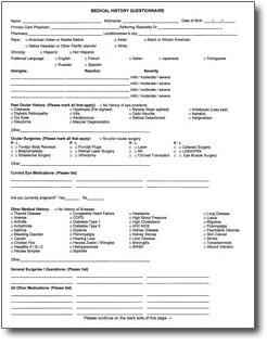 Medical History Form | Baptist Eye Surgeons