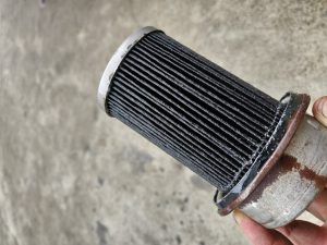 severely contaminated fuel filter