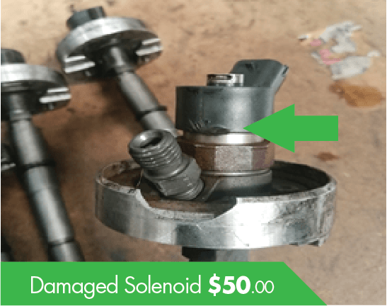 damaged solenoid