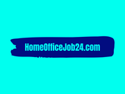 ein blauer Pinselstrich mit den Worten homeofficejob24.com darauf.