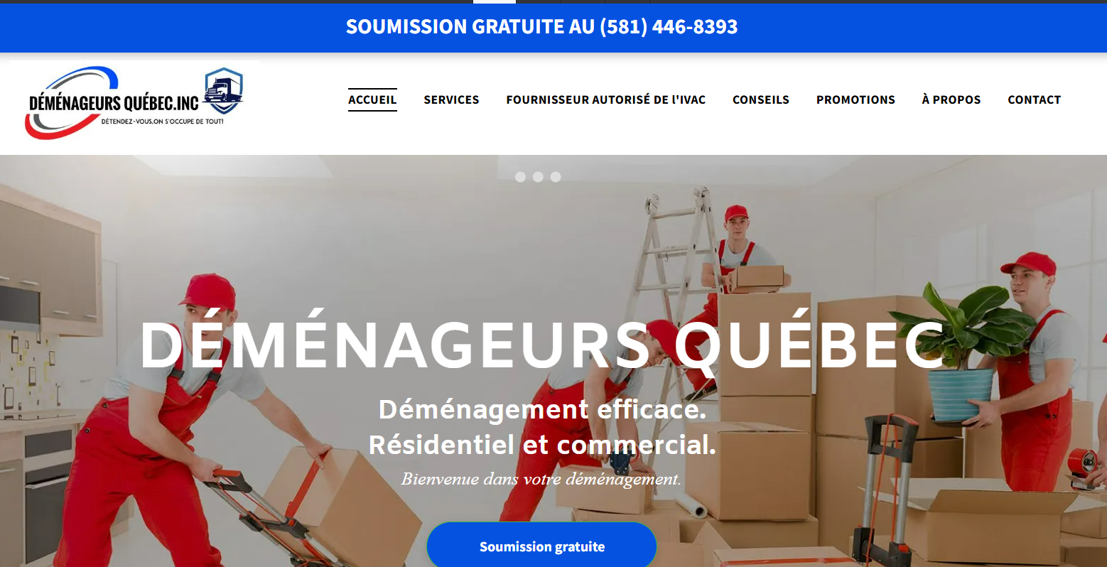 Un groupe de personnes déplace des cartons sur un site Web.
