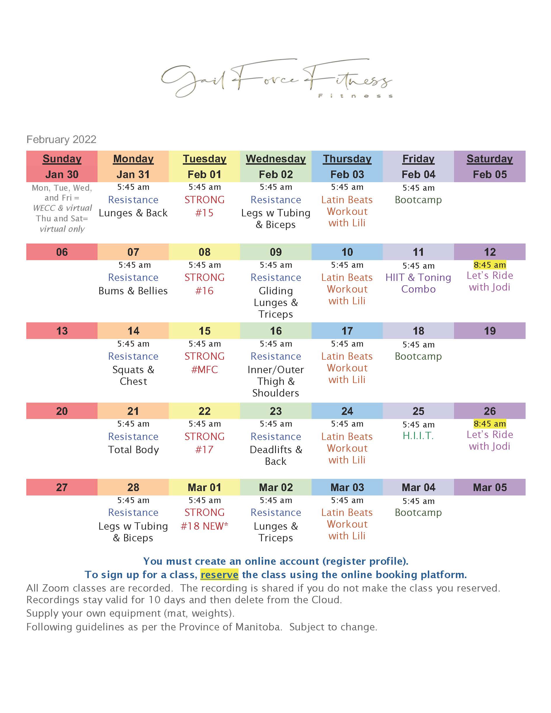 February 2022 Schedule