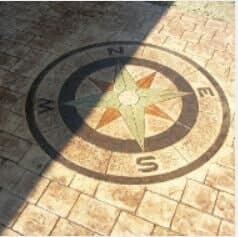 Stamped Concrete With a Compass Design — Ewing, NJ — Pave Patrol, LLC