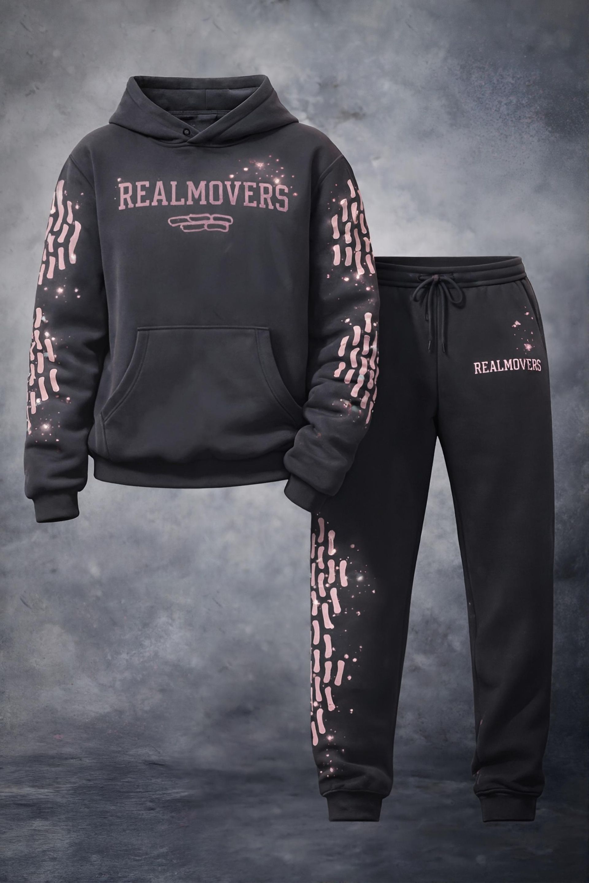 REALMOVERS  WLKR SET CHARCOAL/ PINK