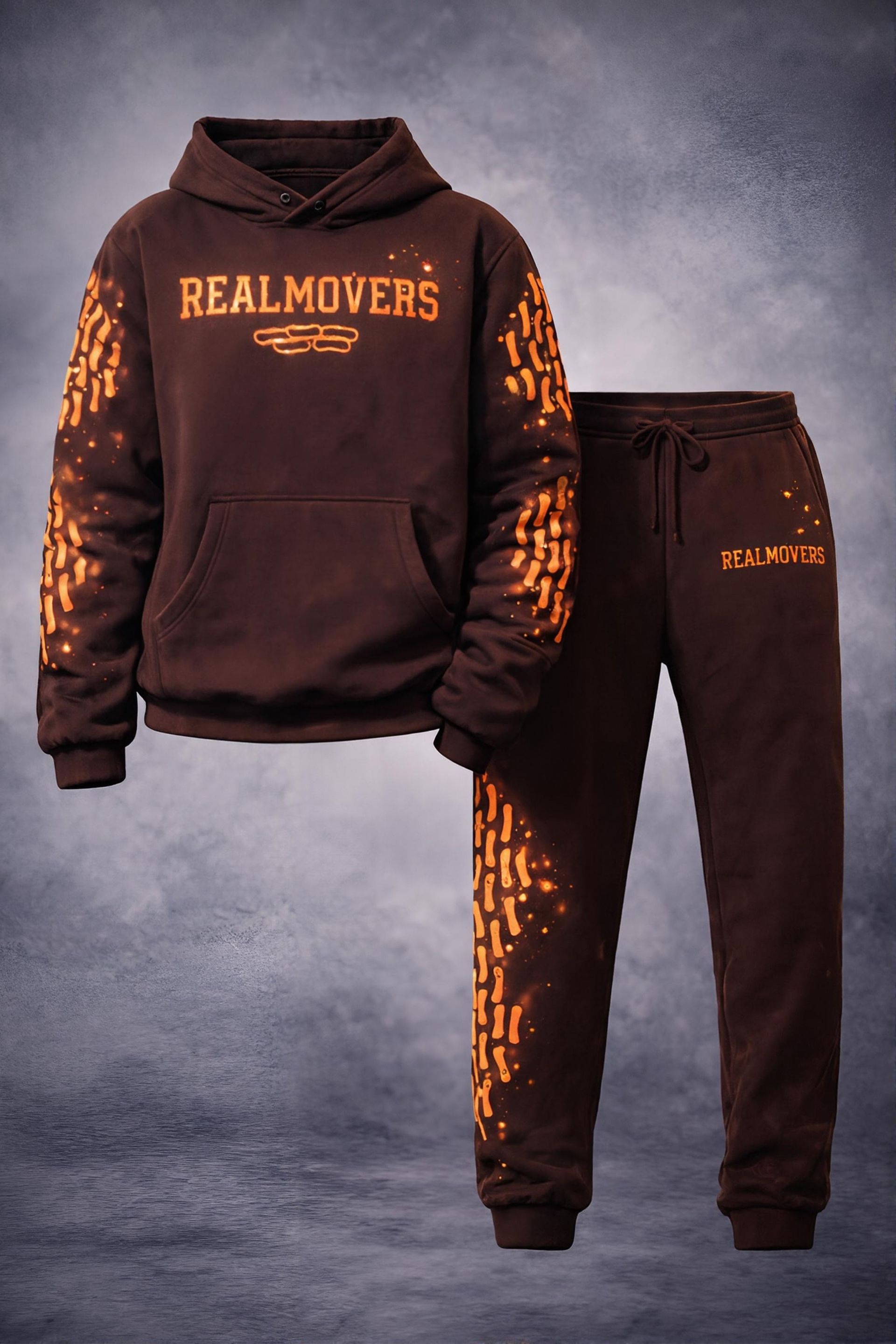 REALMOVERS  WLKR SET MOCHA BROWN/ ORANGE