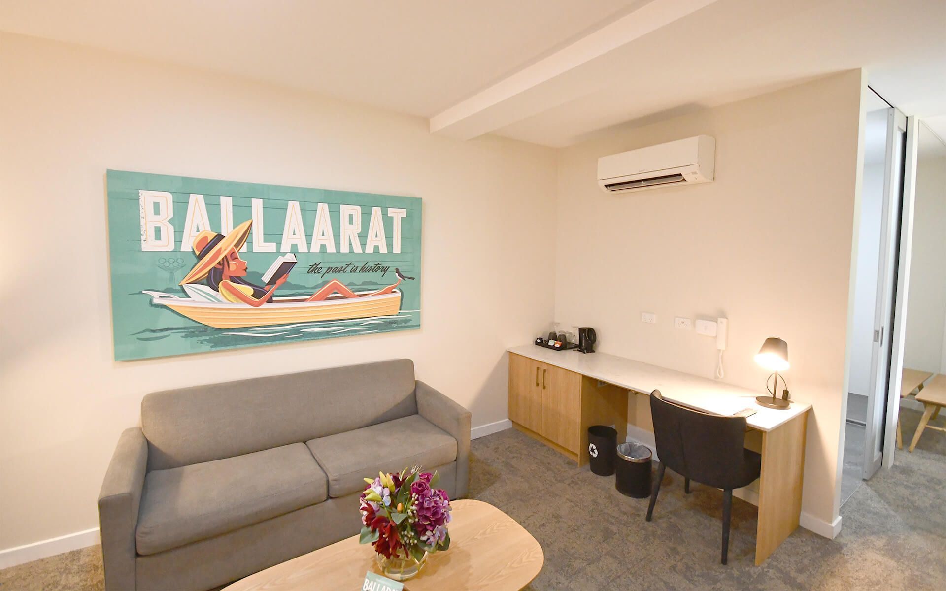 Junior Suite lounge at Mercure Hotel Ballarat