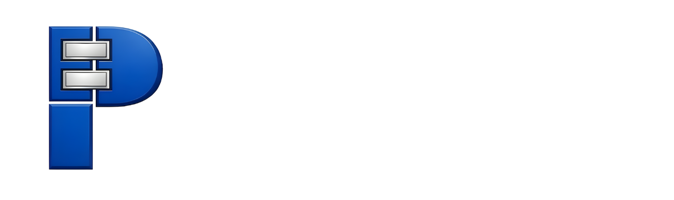 The logo for primary electric is blue and white on a white background.