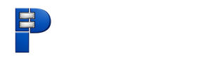 The logo for primary electric is blue and white on a white background.