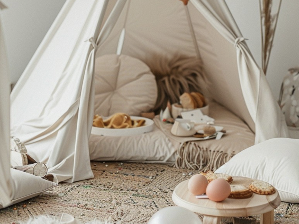 Boho canopy setup