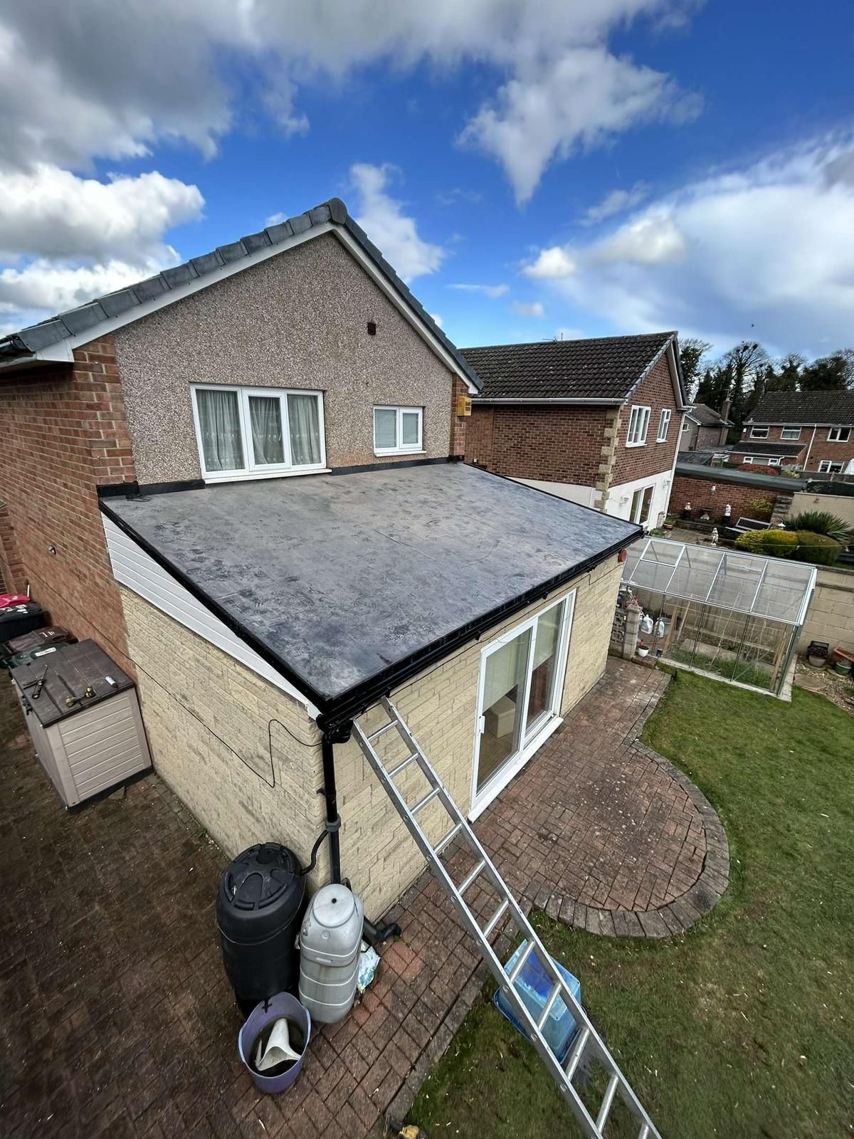 Roofers Leeds - construction of a flat roof on an extension in Leeds