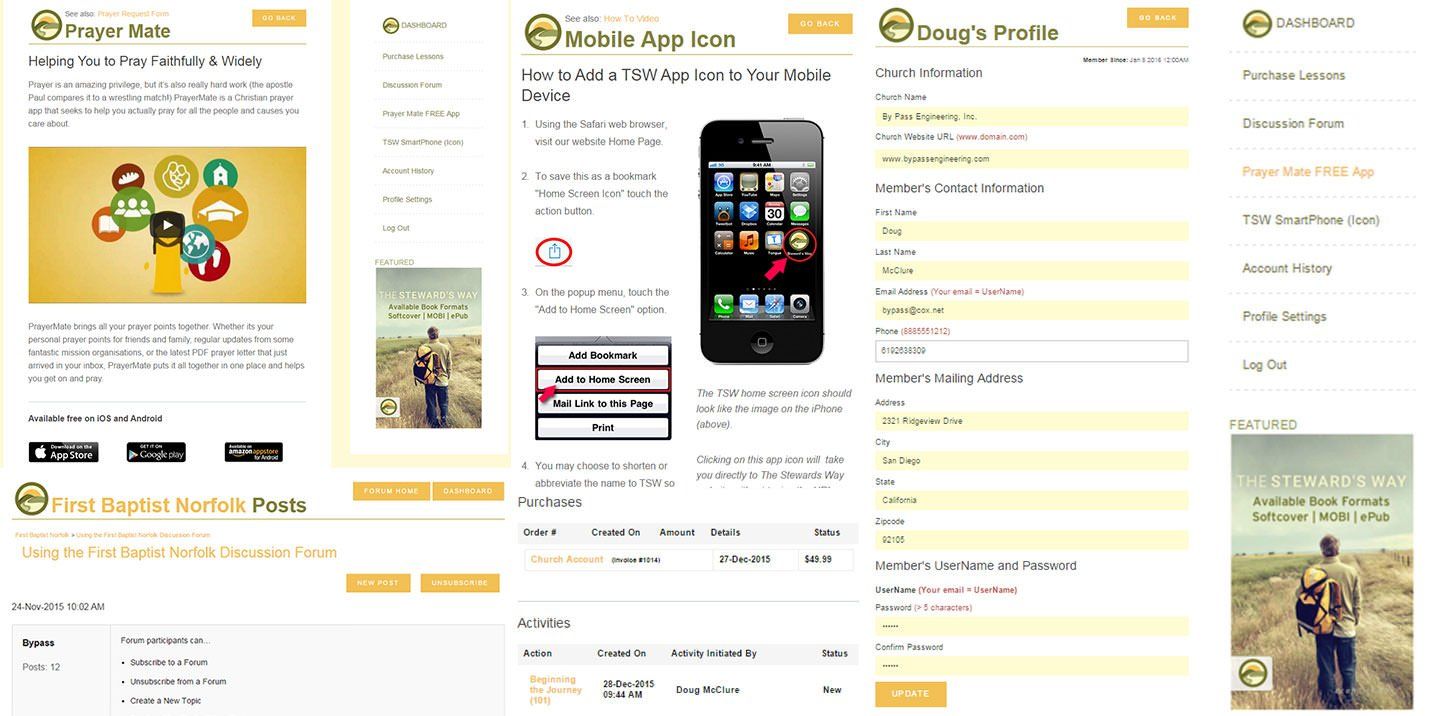 The Steward's Way church financial Dashboard