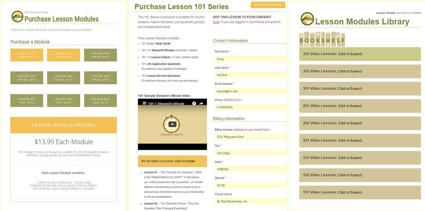 The Steward's Way lessons/modules library