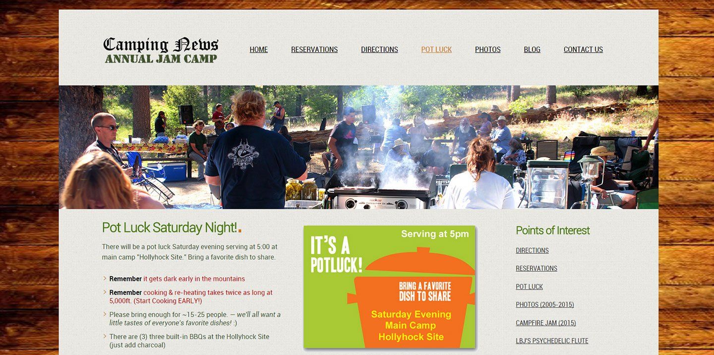 Camping activities page