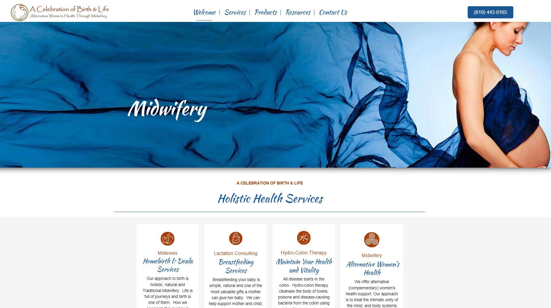 San Diego Home Birth Midwifery website