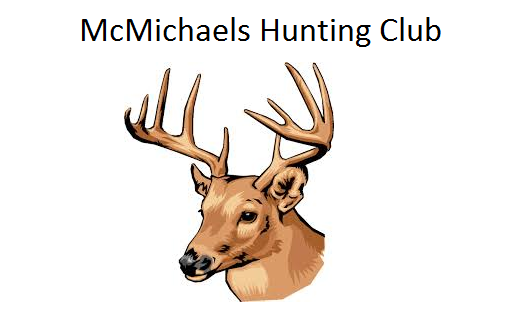McMichaels Hunting Club logo: deer head with large antlers.