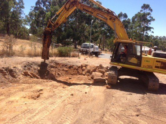 Earthmoving work in progress