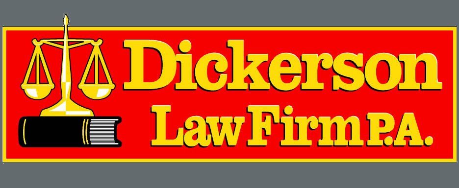 A red and yellow logo for dickerson law firm pa
