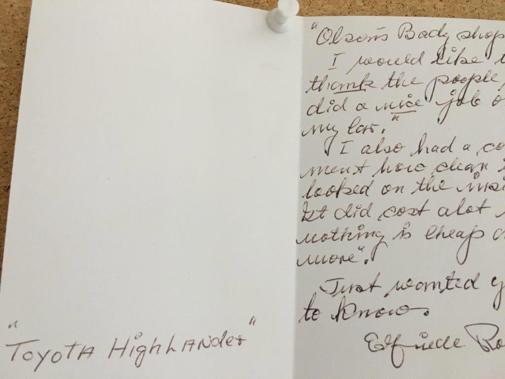 Car Remodeling and Repair — Customer Satisfactory Message in Traverse City, MI