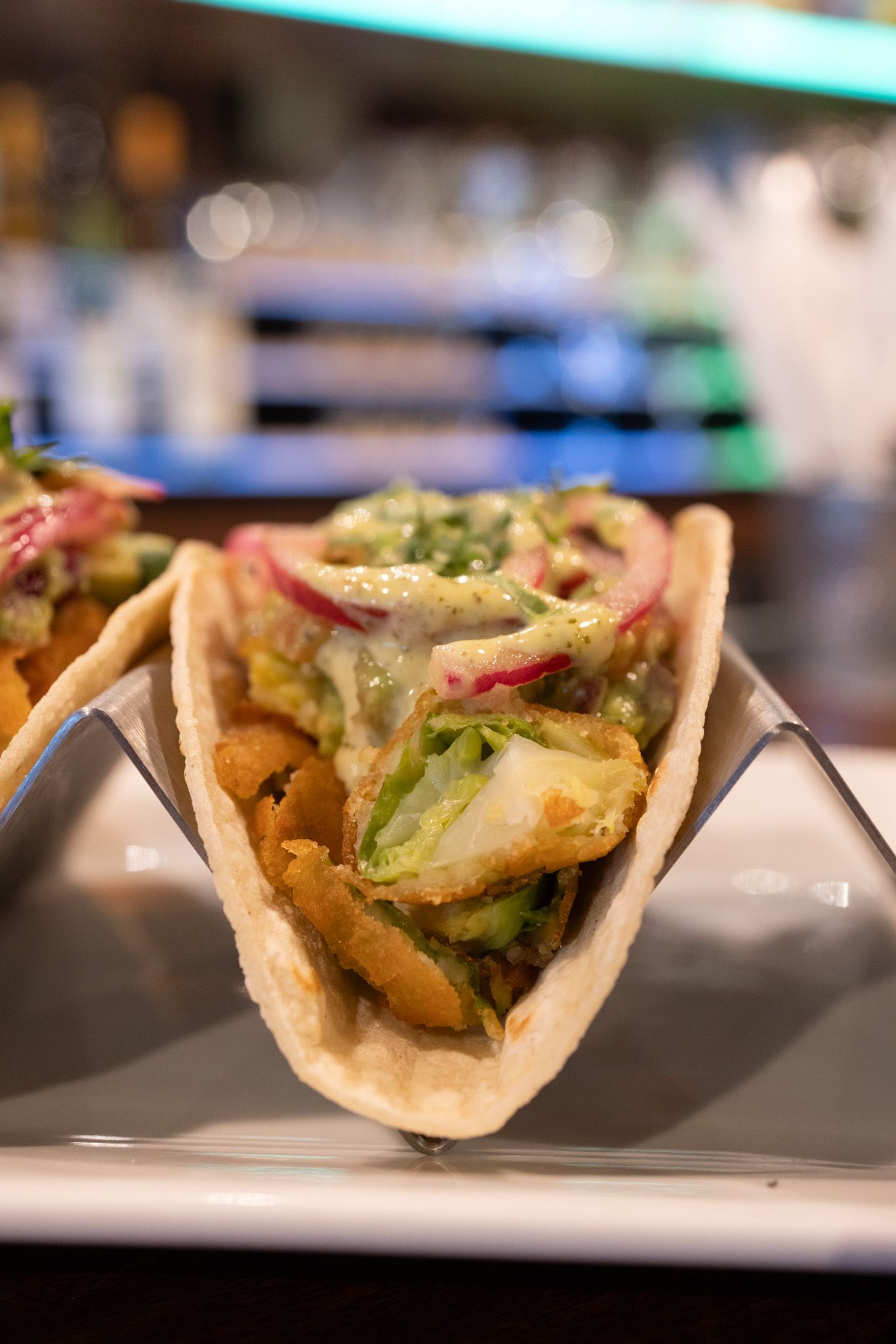 Tempura Fried Brussel Tacos