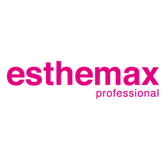 A pink logo for esthemax professional on a white background.