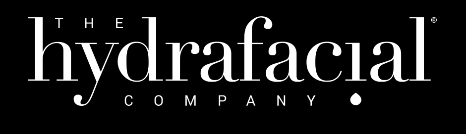 A black and white logo for the hydrafacial company