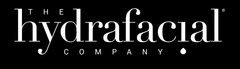 A black and white logo for the hydrafacial company