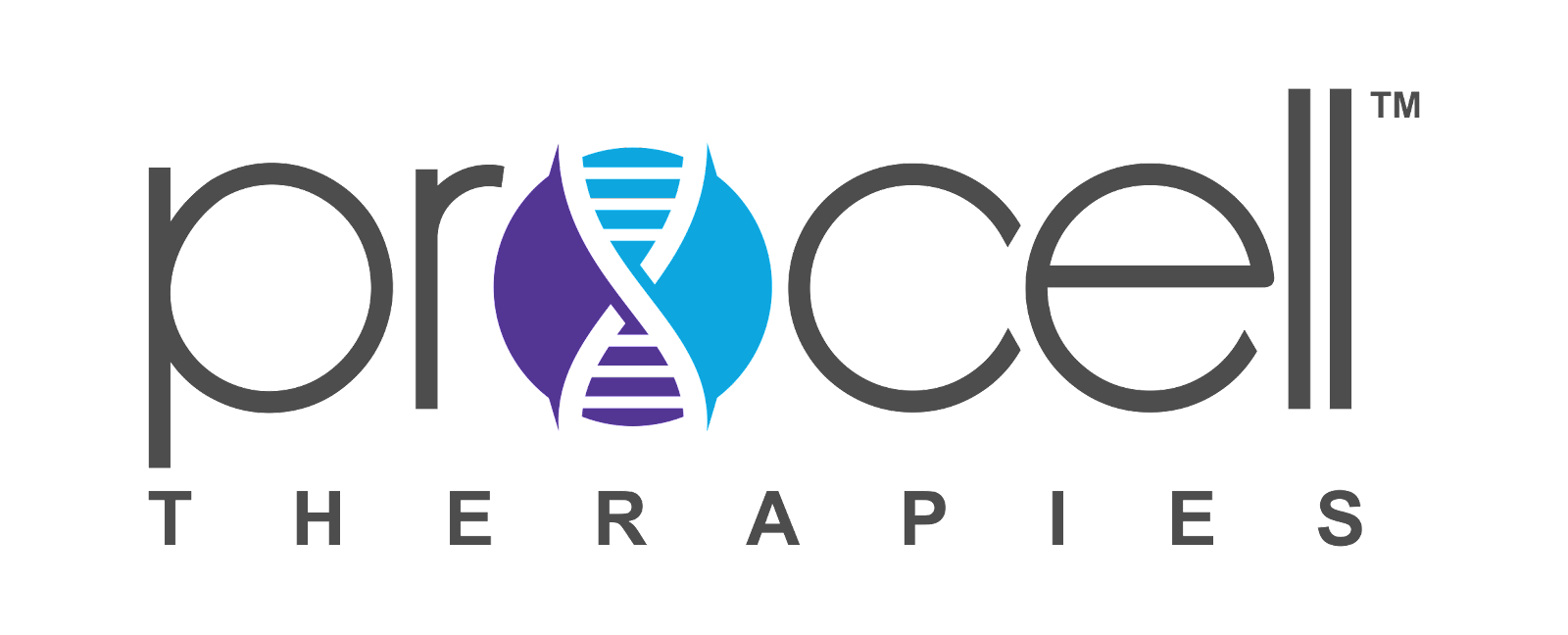 The logo for procell therapies is blue and purple