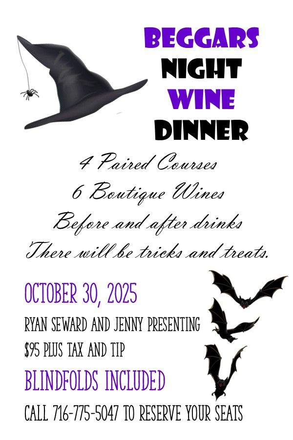 graphic for upcoming beggars wine night