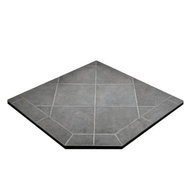 Gray hexagonal tile platform with beveled black edges, shown on a white background
