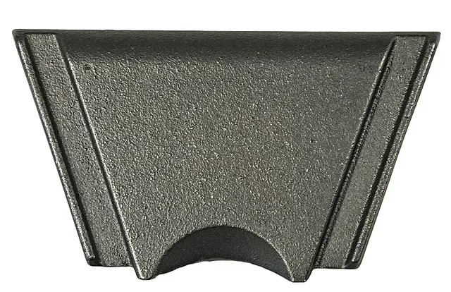 Black textured plastic wedge with a semicircular cutout at the bottom center