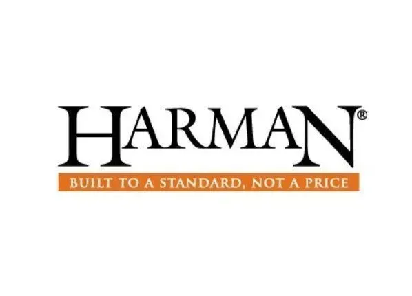 HARMAN logo with orange tagline “BUILT TO A STANDARD, NOT A PRICE”