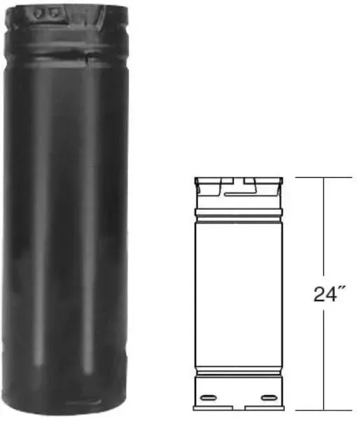 Black cylindrical battery cartridge with 24-inch height diagram on white background
