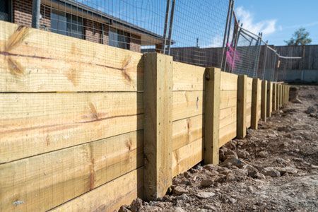 Timber Retaining Wall — Elliott Timber Sales Pty Ltd in Ryan, QLD
