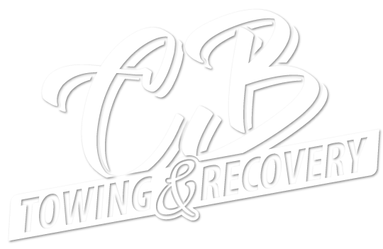 A white towing and recovery logo on a white background.