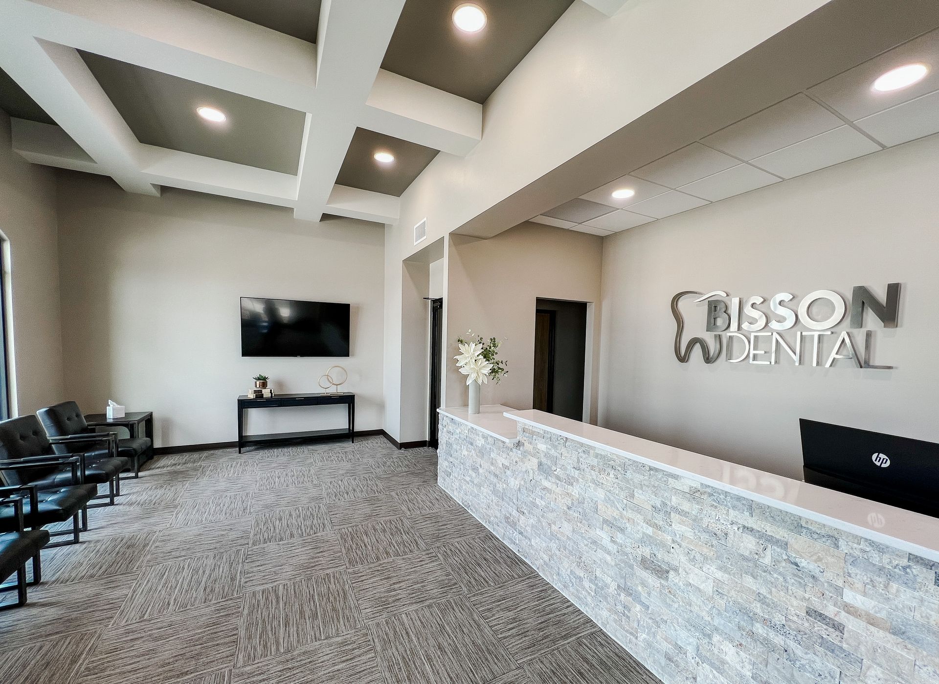 Bisson Dental reception desk and lounge