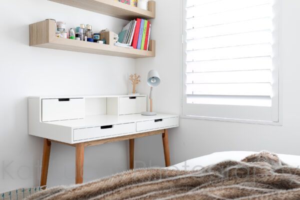 A Desk in the Corner of the Room Next to the Bed — Dowdy Constructions in Forster, NSW