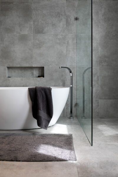 A Bathroom With a Bathtub and a Walk in Shower — Dowdy Constructions in Forster, NSW