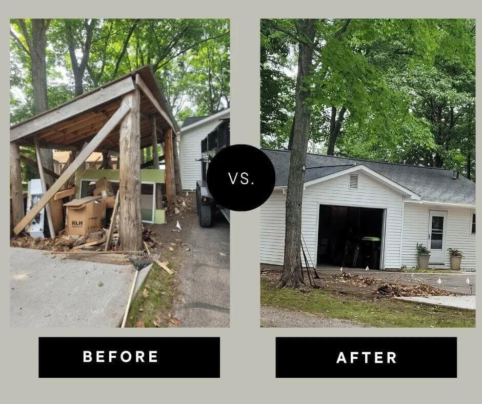 before and after junk removal