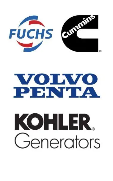 Logos for Various Companies Including Fuchs Cummins Volvo Penta Kohler Generators — Whitsunday Diesel & Marine In Jubilee Pocket, QLD