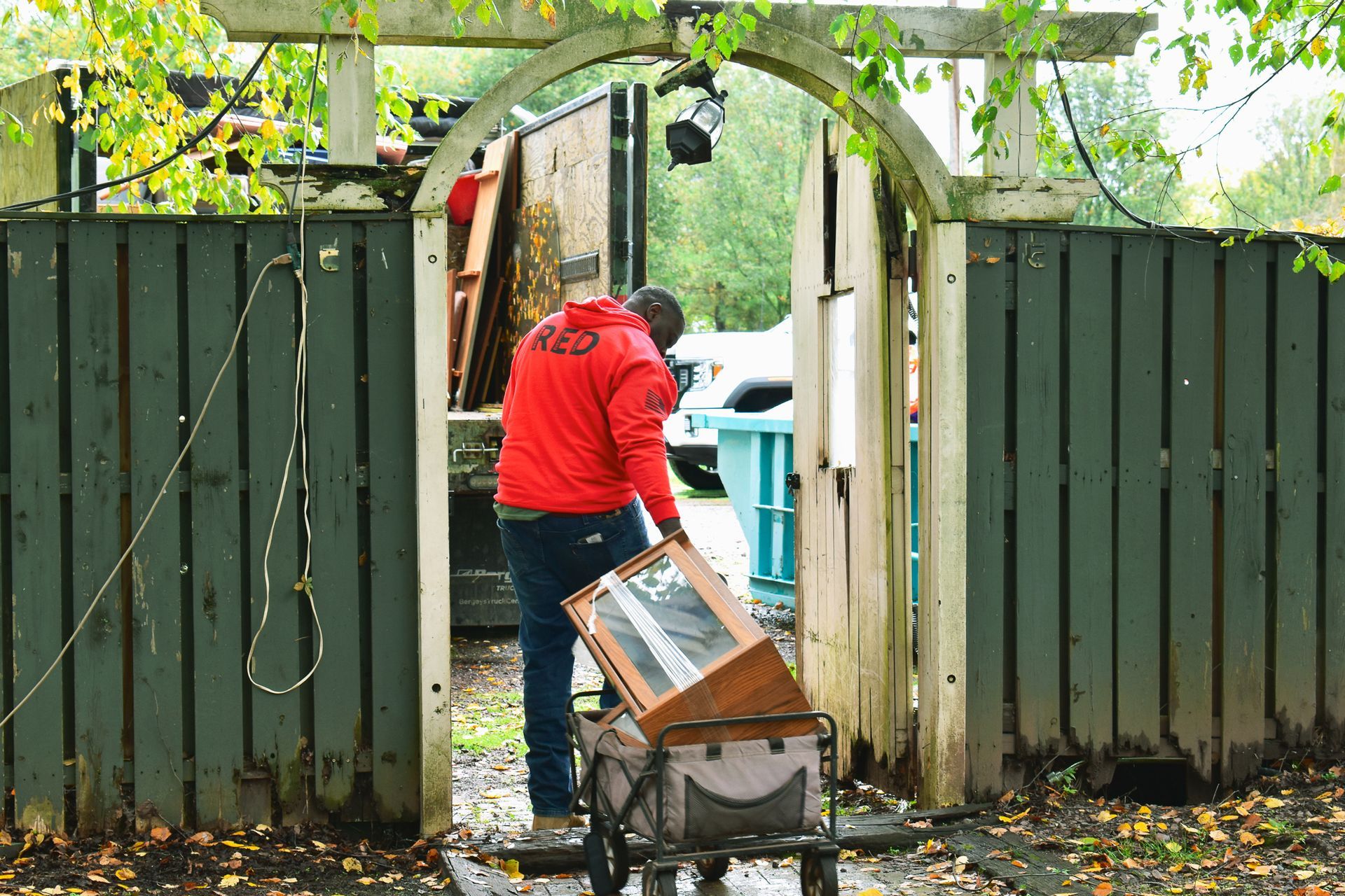 Professional junk removal team in action