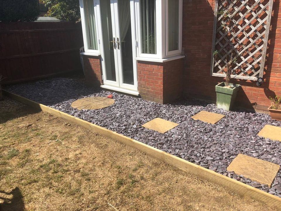 garden slate and steps