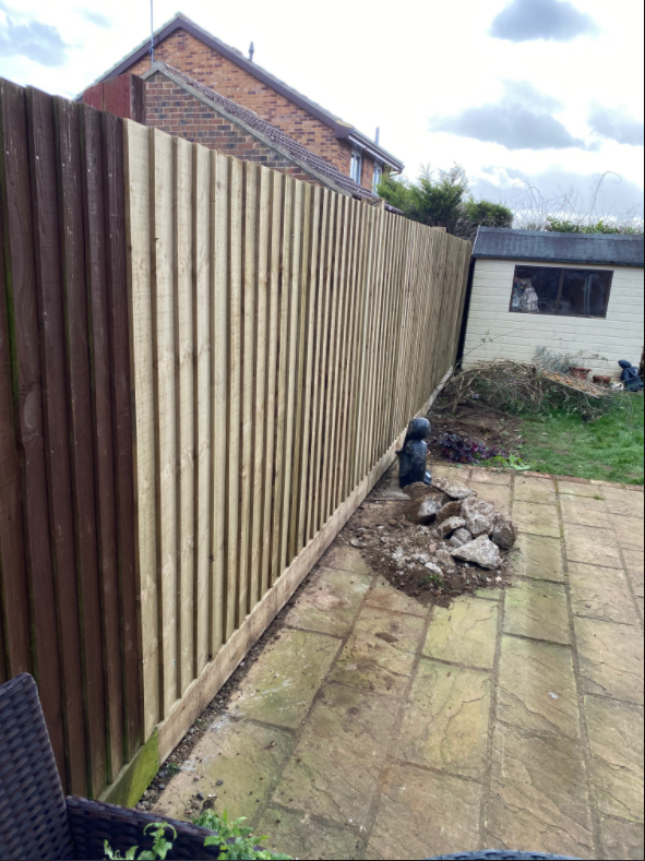 After New Feather Edge Fence Installed