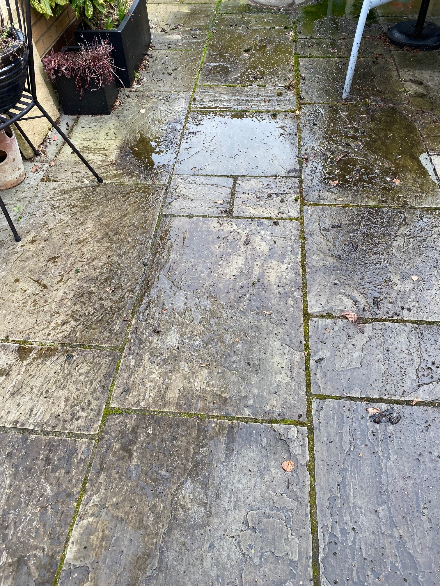 Before Patio Jet Washing