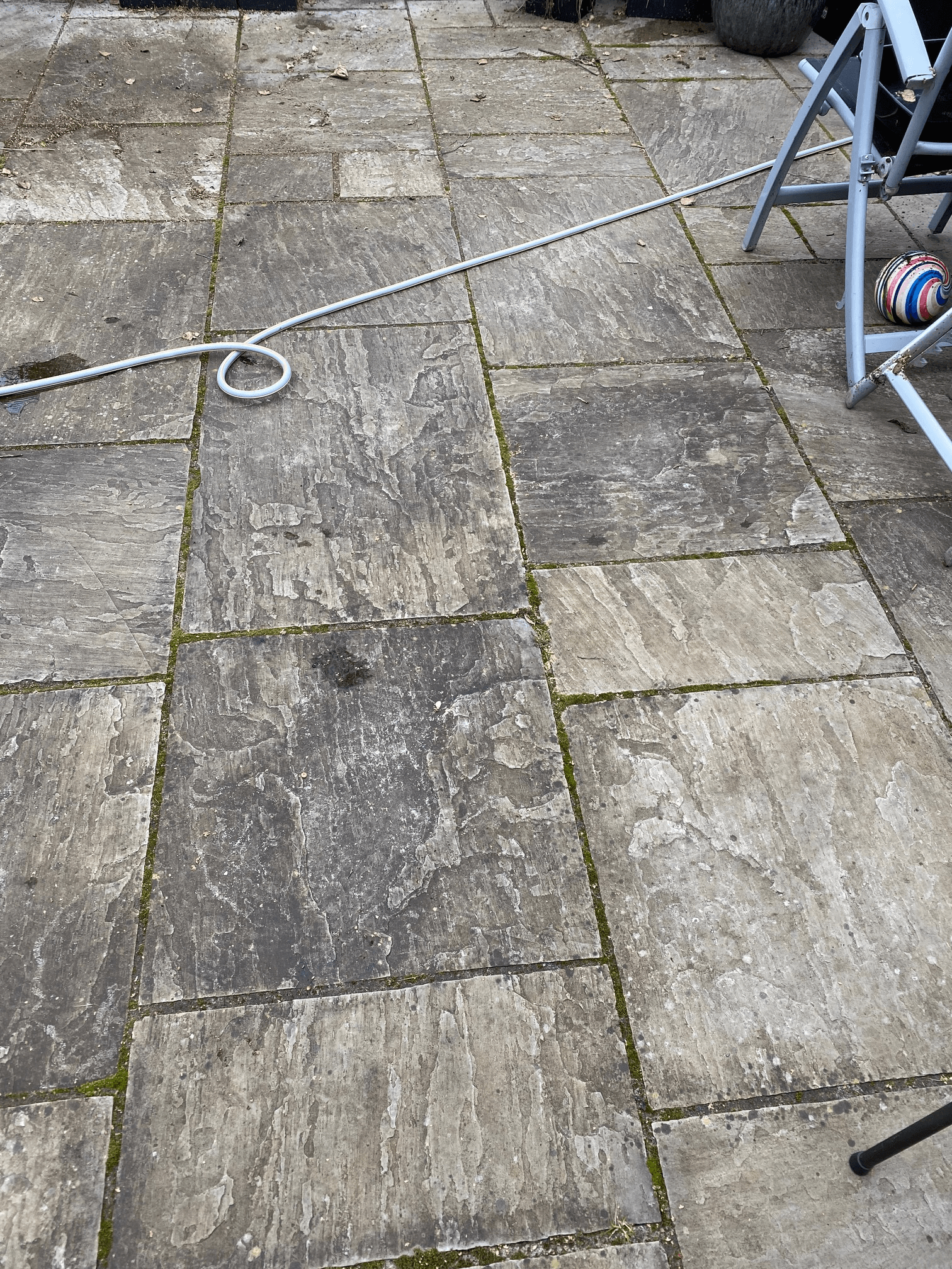 Before Patio Jet Washing